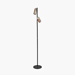 Black and Rose Gold Metal LED Floor Lamp