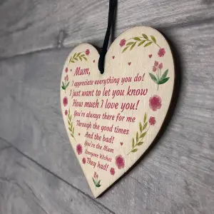 Mothers Day Gift Lockdown Gift for Mum Wooden Heart Thank You Gift For Her