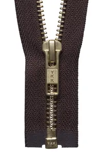 BRASS O/END ZIP 66CM - Brass Metal Open End Zip: 66cm: Brown - YKK