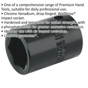 Durable 18mm Forged Impact Socket - 1/2 Inch Square Drive for Air Wrenches