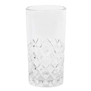 Set of 2 Vintage Luxury Style Diamond Cut Drinking Highball Tumbler Glasses