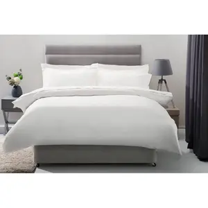 Cotton Solid Colour Duvet Cover Set with Pillowcases White / Super King Duvet Cover + 2 Standard Pillowcases