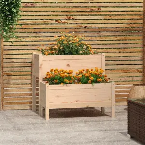 Berkfield Planter 84.5x84x75 cm Solid Wood Pine