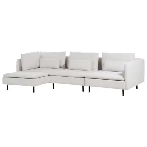 Right Hand Modular Fabric Corner Sofa Beige EGERIS