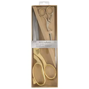 Scissors: Gift Set: Dressmaking (25cm) and Embroidery (11.5cm): Gold