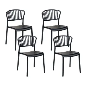 Set of 4 Garden Chairs GELA Black