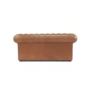 Chesterfield 2 Seater Old English Tan Real Leather Sofa Bespoke In Classic Style