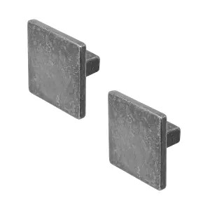 DecorAndDecor - CALLA Antique Silver Square Cabinet Knob Drawer Cupboard Kitchen Pull Handles - Pair