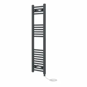 Rinse Bathrooms 600W Electric Heated Warming Towel Rail Bathroom Radiator Anthracite - 1200x300mm