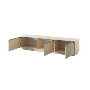  Elegant Beige Royal TV Cabinet H42cm W182cm D39cm - Versatile Media Storage