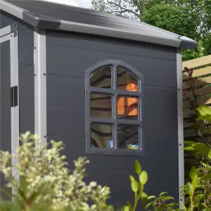 4 x 3 Single Door Apex Plastic Shed (Dark Grey)