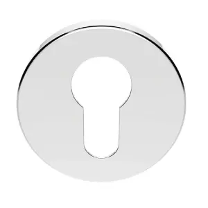 51mm Euro Profile Round Escutcheon 8mm Depth Concealed Fix Polished Chrome