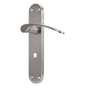 Sandleford Denton Bathroom Door Handle Lever Set - Brushed Nickel