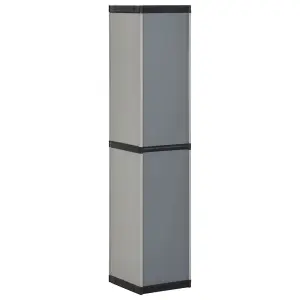 Berkfield Garden Storage Cabinet with 3 Shelves Grey & Black 34x40x168 cm