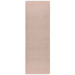 Pink Wool Luxurious Wool Modern Geometric Handmade Rug for Living Room and Bedroom-200cm X 300cm