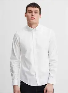 Men's CASUAL FRIDAY CFANTON White Cotton Long Sleeve Shirt - Tu Clothing By Sainsburys