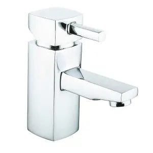 Rinse Bathrooms Modern Mono Basin Mixer Tap Bathroom Sink Tap Chrome with UK Standard Hoses