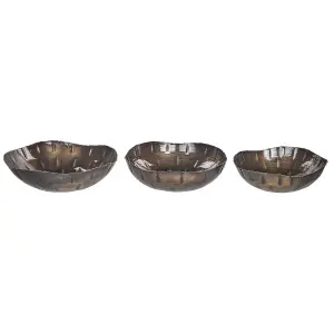 Decorative Bowl PINANG Set of 3 Powder Coated Brass