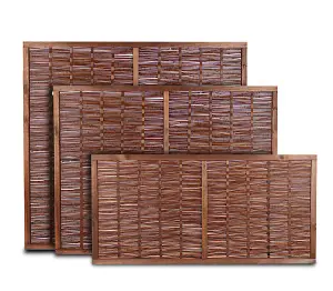 Willow Hurdle Fence Panel Framed Handwoven 6ft x 4.5ft