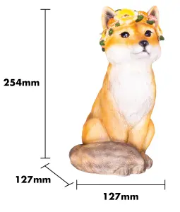 Garden Outdoor Solar Powered Light Up Animal Fox Ornament Gnome Decoration