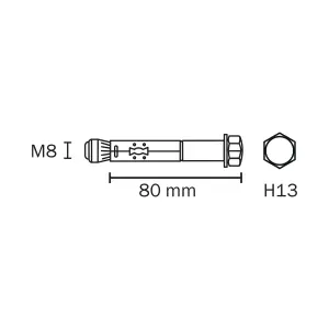 Diall M8 Carbon steel Zinc-plated Sleeve anchor (L)80mm, Pack of 4