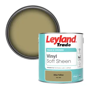 Leyland Trade Vinyl Soft Sheen Walls & Ceilings Emulsion Paint Olive Yellow (RAL 1020) - 2.5L