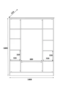 VOLET 4 Door 2 Drawer White Wardrobe