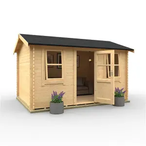 14ft x 10ft (4150mm x 2950mm) Horsforth "The Springfield" 28mm Log Cabin With 2 Opening Window