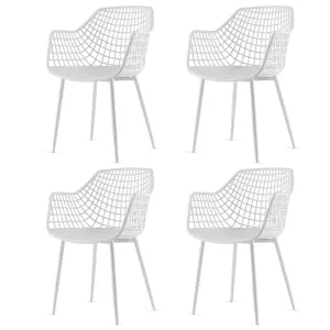 Costway 4PCS Modern Dining Chair Set Indoor Patio Heavy Duty Chairs with Backrest