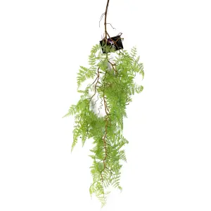 100cm Artificial Hanging Fern Plant Light Green Maidenhair