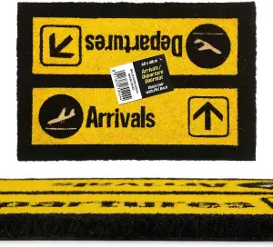 Arrivals And Departures Airport Novelty Doormat Unique Coir Front Doormats