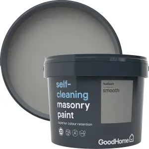 GoodHome Self-cleaning Hudson Smooth Matt Masonry paint, 10L Tub