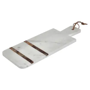 Maison by Premier White And Brown Forest Marble Serving Board