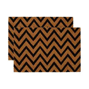 Nicola Spring - Coir Door Mats - 60 x 40cm - Zig Zag (Set of 2)