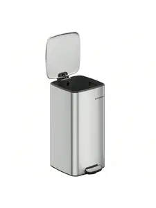 SONGMICS Kitchen Bin, 8-Gallon (30 L) Trash Bin, Steel Pedal Bin, With Inner Bucket, Soft Close And Stays Open