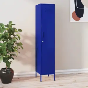 Berkfield Locker Cabinet Navy Blue 35x46x180 cm Steel