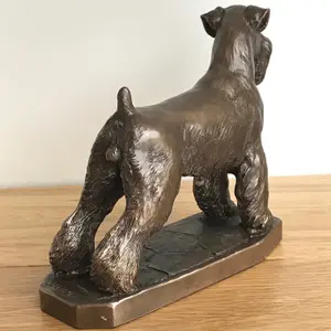 Schnauzer dog figurine in solid cold cast bronze designed by David Geenty