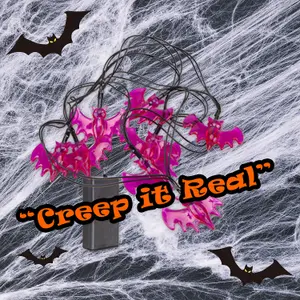 Halloween Bat Lights LED Set of 8 Trick or Treat Party Set of 8 Purple