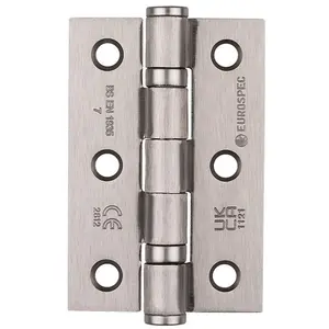 PAIR Grade 7 Ball Bearing Hinge - 76 x 51mm Satin Nickel Interior Door Fixing