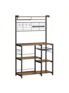 VASAGLE Kitchen Baker's Rack, Microwave Stand, Coffee Bar, Kitchen Storage Shelf, Wire Basket