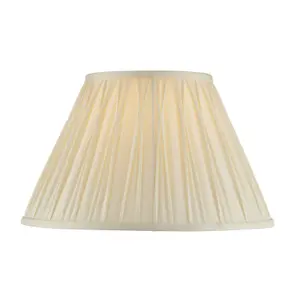 Tapered Cylinder Lamp Shade - Ivory Silk - 60W E27 or B22 - Living Room - e10069