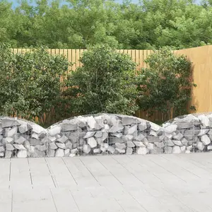 Berkfield Arched Gabion Basket 200x50x40/60 cm Galvanised Iron