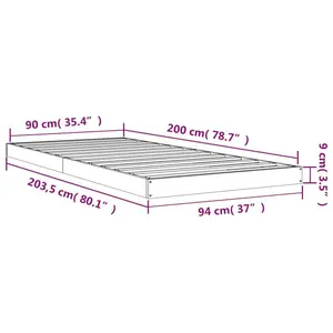 Bed Frame Solid Wood White / European Single (90 x 200cm)