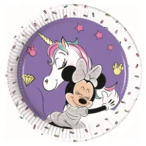 Disney Unicorn Minnie Mouse Disposable Plates White/Purple (One Size)