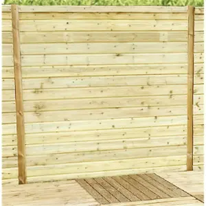 6FT (1.83m x 1.83m) Horizontal Fencing Panel - Pressure Treated 12mm Wooden - 1 x Fence Panel (6ft x 6ft) (6x6)