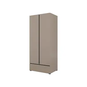 Kross 89cm Hinged Wardrobe in Rich Congo - Space-Saving Sophistication for Contemporary Spaces