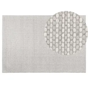 Wool Area Rug 140 x 200 cm Light Grey KILIS