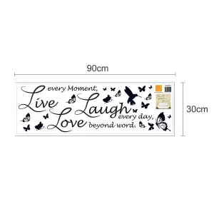 Walplus Lucida Live Laugh Love Home Office Wall Sticker