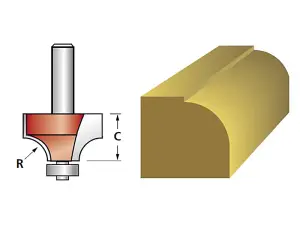 Faithfull - Router Bit TCT Rounding Over 15.8mm x 9.5mm 1/4in Shank