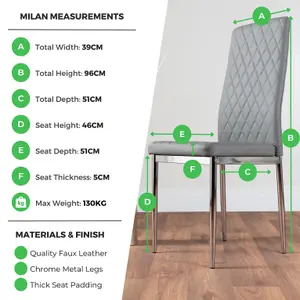 Furniturebox UK 4 Seater Dining Set - Imperia White High Gloss Dining Table and Chairs - 4 Cappuccino Milan Chairs